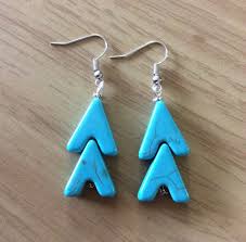 Turquoise Howlite Arrowhead Earrings