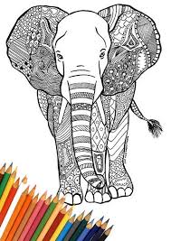 Elephant Coloring Page Print For Adults Mandala Style Art Therapy Diy Instant Downloads Relax Art K Elephant Coloring Page Elephant Drawing Coloring Pages
