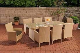 More than 1000 patio furniture sets under 200 at pleasant prices up to 107 usd fast and free worldwide shipping! Rattan Garden Furniture Set Rattan Table 200 Cm And 8 Chairs For Garden Or Terrace Brown Supply24