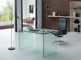 I Think The Glass Is Really Cool But Prob Not Practical Glass Desk Office Office Furniture Design Minimalist Desk Design