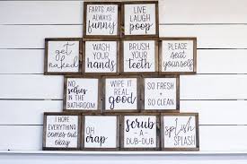Bathroom Wood Sign Collection Farmhouse Bathroom Sign Etsy Bathroom Signs Wood Bathroom Funny Bathroom Signs