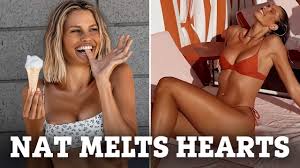 Natalie Roser looks sensational in white patterned bikini while eating an  ice cream | The Irish Sun