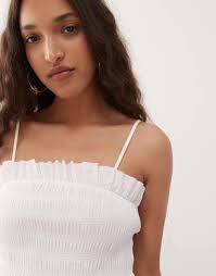 Amy Lynn Polly Shirred Midi Dress in Natural