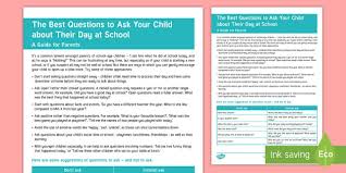 Can't find what you're looking for? Questions To Ask Your Primary School Child About Their Day Parent And Carer