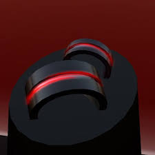 Qt His Her S Pulsing Red Black Wedding Bands Storage Koinup For More Great Ideas And Informat Black Wedding Rings Black Wedding Band Gothic Wedding Rings