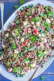 Pasta with feta and lentil use garlic to rub one side of each slice, use parmesan to sprinkle and bake within five minutes. Mediterranean Lentil Salad She Likes Food