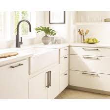Chrome, nickel and stainless steel finishes will never go out of style, but warm metallics offer a fresh, modern look. Amerock Mulino 2 3 8 In L 60 Mm Black Brushed Nickel Black Nickel Drawer Cabinet Knob Bp36720bbnbn The Home Depot