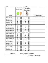 30 Minute Behavior Chart 2 Behaviors Behaviour Chart