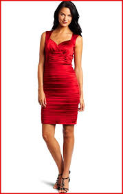 Jax Sleeveless Ruby Red Satin Cocktail Dresses Cores