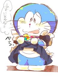 Rule 34 Dev - .s_(artist) adorable bag blue_body blue_skin blush cute  cute_face doraemon doraemon_(character) feline femboy heart jingle_bell  love maid_dress maid_uniform male male_only open_mouth penis red_collar  red_nose robot robot_cat saliva ...