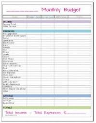 Monthly Budget Template