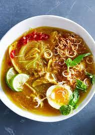 Indonesian Chicken Soup With Noodles Turmeric And Ginger Soto Ayam Recipe Recipe Nyt Cooking Soto Ayam Recipe Ham And Bean Soup