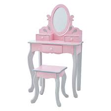 Teamson Kids Little Princess Rapunzel Toy Vanity Set In Pink Grey In 2020 Vanity Set Kids Dressing Table Pink Vanity
