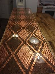 Penny Countertop Epoxy Table Top Penny Table Tops Resin Table