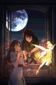 Peter Pan Wendy And Tinker Bell Disney Princess Anime Disney Anime Style Disney Fan Art