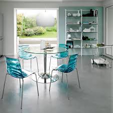Round Glass Top Dining Table Metal Base Dining Room Table Set Pedestal Dining Table Dining Chairs