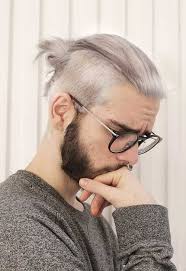 Casual outfits look awesome with this and you can rock evening parties as well. White Hair Ponytail With Fade Mens Hairstyle 2020