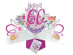 60 Jaar 3d Verjaardagskaart Pop Ups Happy 60th Birthday Bloemen Muller Wenskaarten
