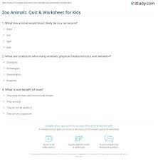 It covers over 70% of the planet, with marine plants supplying up to 80% of our oxygen,. Zoo Animals Quiz Worksheet For Kids Study Com