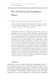 Check out these example research paper. Pdf Peer Reviewing Interdisciplinary Papers