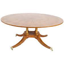 20th Century Round Yew Wood Regency Style Dining Table Dining Table Modern Dining Room Tables Table
