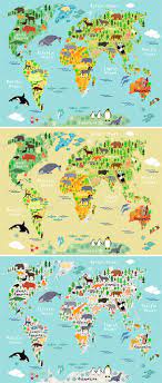 Animal Map Of The World For Children And Kids Geography For Kids Animals For Kids Map