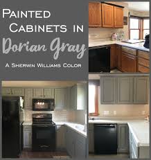 They have darkened to a medium/dark redish orange color. Painted Kitchen Cabinets In Sherwin Williams Dorian Gray Evolution Of Style