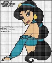 Jasmine Point De Croix Stitch Disney Couverture Au Crochet Pixel