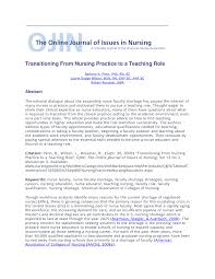 Maybe you would like to learn more about one of these? Pdf Transitioning From Nursing Practice To A Teaching Role