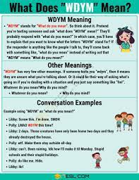 Wdym Meaning What Does Wdym Mean And Stand For 7 E S L Learn English Words English Vocabulary Words English Phrases