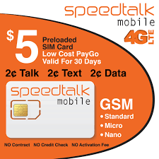 Speedtalk Mobile T Mobile Compatible Preloaded 5 Standard Micro And Nano Prepaid Sim Card Walmart Com