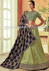 Mehndi Ceremony Silk Green Lehengas In 2020 Indian Bridal Hairstyles Indian Bridal Lehenga