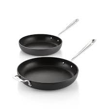 All Clad Ha1 Fry Pans Set Of 2 Reviews Crate And Barrel In 2020 All Clad Cookware And Bakeware Frying Pan