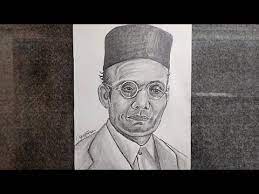Working on a series of sketches to portray the forgotten heroes of indian freedom struggle. Drawing Veer Savarkar Swatantra Veer Savarkar Jayanti Youtube