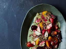 Sprouts Kohlrabi And Beet Salad With Herbed Creme Fraiche Dressing With Images Winter Salad Recipes Beet Salad Beet Recipes