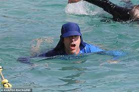 Sacha Baron Cohen Stays Sun Safe While Swimming Laps In Bronte Sydney Daily Mail Online