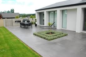 Coloured Concrete Patio In Charcoal Concrete Backyard Concrete Patio Designs Poured Concrete Patio