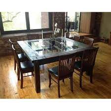 Wooden Glass Top Dining Table Set Dream Furniture Teak Wood 6 Seater Luxury Rectangl Tavoli Da Pranzo Rotondi Tavolo Da Pranzo In Vetro Sale Da Pranzo Piccole