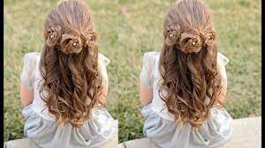 1 chic & soft ponytail. Flower Girl Hairstyles Braided Flower Buns Youtube