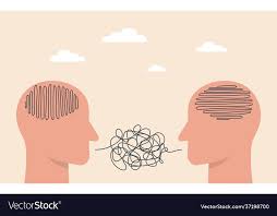 Two heads think differently different thinking Vector Image
