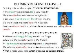 Relative pronouns introduce relative clauses, which are a type of dependent clause. Defining Relative Clauses