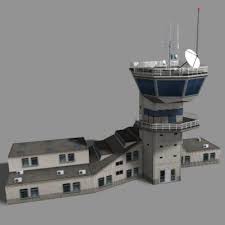 3d Model Air Control Tower In 2020 Model Airplanes Airport Control Tower 3d Model