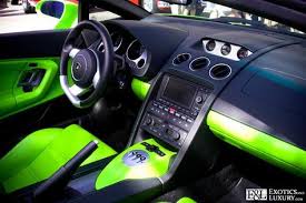 Lamborghini Gallardo Spyder Lime Green And Black Custom Interior Lamborghini Gallardo Lamborghini Sesto Elemento Car Interior