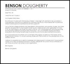 Museum Curator Cover Letter Sample Cover Letter Templates Examples