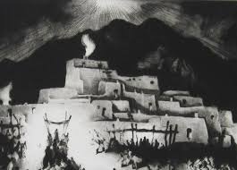 June 24 san juan feast day. Taos Artist Gene Kloss Original Drypoint Christmas Eve Taos Pueblo For Sale At 1stdibs