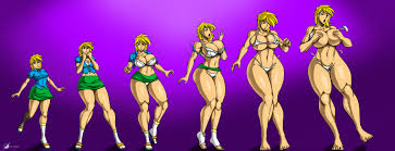 700851 - questionable, artist:osmar-shotgun, derpibooru import, derpy  hooves, human, amazon, barefoot, belly button, bra, breast expansion,  breasts, busty derpy hooves, clothes, feet, female, giantess, growth,  humanized, macro, midriff, nudity, open ...