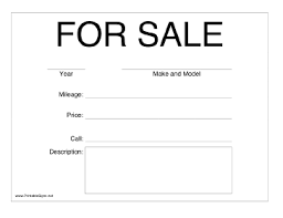 The car sale flyer can also be pasted and displayed on various notice boards and shops for better outreach. Printable Car For Sale Sign
