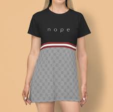 T Shirt Dress Gucci Inspired Nope T Shirt Dress 2019 Etsy T Shirt Dress Shirt Dress Shirts
