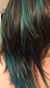 Turquoise Teal Blue Highlights Hair Love Light Blue Hair Blue Hair Hair Highlights