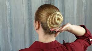 Quick, easy doughnut/sock bun for medium or long hair. Making A Bun With Long Hair No Donut The Socialite S Closet